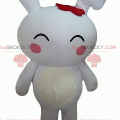 White rabbit REDBROKOLY mascot dressed in a very classy costume / REDBROKO_03238
