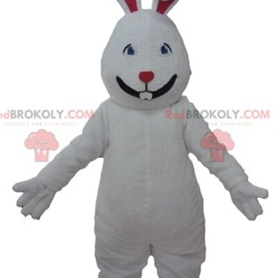 Giant pink and white rabbit REDBROKOLY mascot / REDBROKO_03242