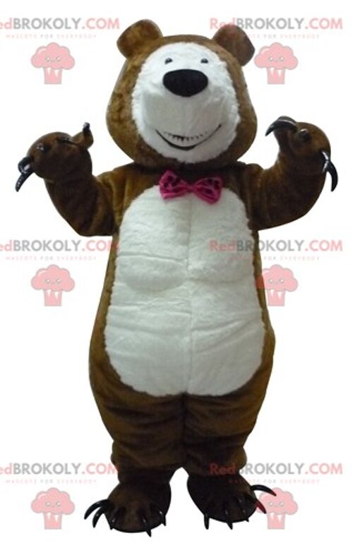 Ferocious grizzly bear REDBROKOLY mascot with large claws / REDBROKO_03331