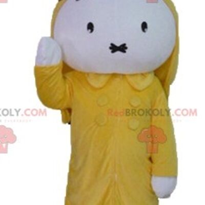 Conejo blanco de peluche REDBROKOLY mascota vestida de rojo / REDBROKO_03397