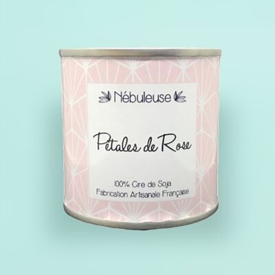 Candela in barattolo di vernice - Petali di rosa - 100 g