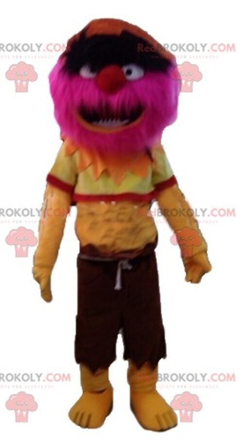Carpenter worker REDBROKOLY mascot in colorful outfit / REDBROKO_03504