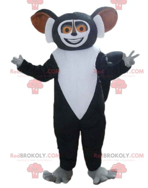 Black and white mouse bear REDBROKOLY mascot with a big hat / REDBROKO_03511