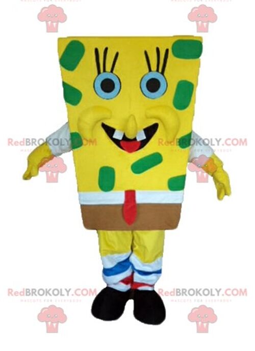 SpongeBob REDBROKOLY mascot yellow cartoon character / REDBROKO_03538