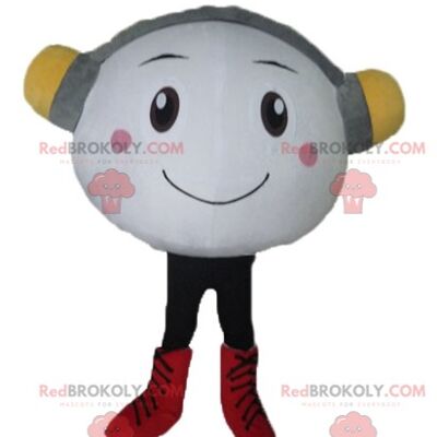 Cute and colorful giant hot dog REDBROKOLY mascot with a hat / REDBROKO_03750
