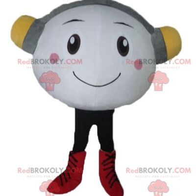 Cute and colorful giant hot dog REDBROKOLY mascot with a hat / REDBROKO_03750