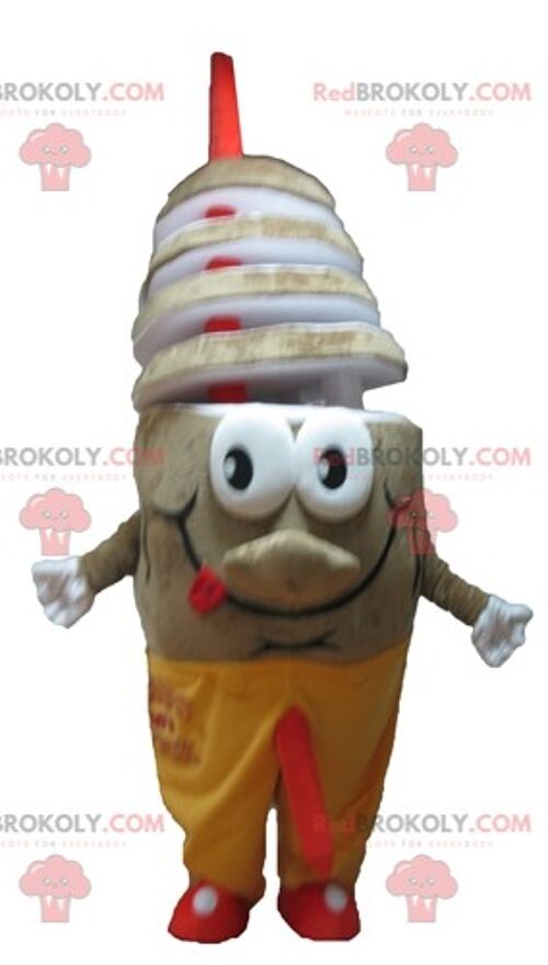 Ice cream cone REDBROKOLY mascot / REDBROKO_03774