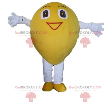 Mascotte de citron jaune géant et souriant REDBROKOLY / REDBROKO_03791