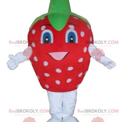 Très belle et appétissante mascotte de fraise en chocolat REDBROKOLY / REDBROKO_03811