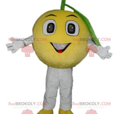 Mascotte de banane géante jaune et blanche REDBROKOLY / REDBROKO_03826