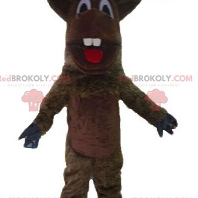 Babbo Natale REDBROKOLY mascotte vestita di rosso e bianco con barba / REDBROKO_03834