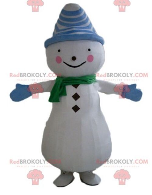 REDBROKOLY mascot big snowman with a skirt and braids / REDBROKO_03843