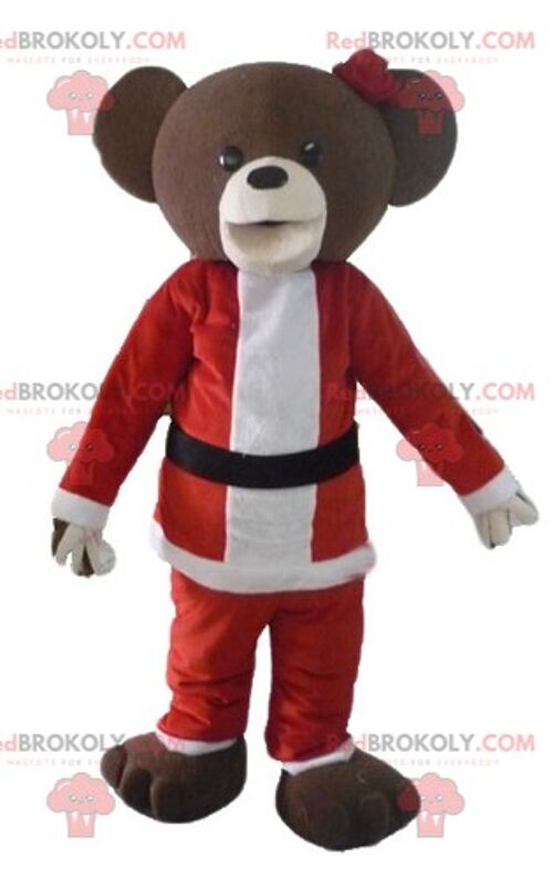 Goofy REDBROKOLY mascot Mickey's friend in Santa Claus outfit / REDBROKO_03846