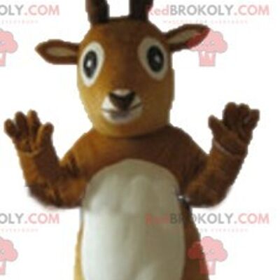 Brown and white reindeer goat REDBROKOLY mascot / REDBROKO_03879