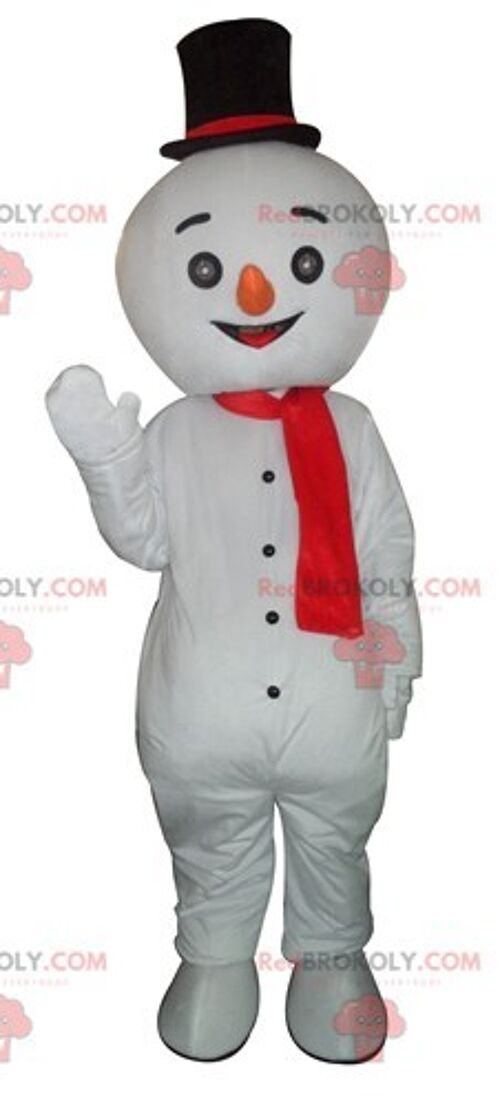Goofy REDBROKOLY mascot dressed in Santa Claus outfit / REDBROKO_03882