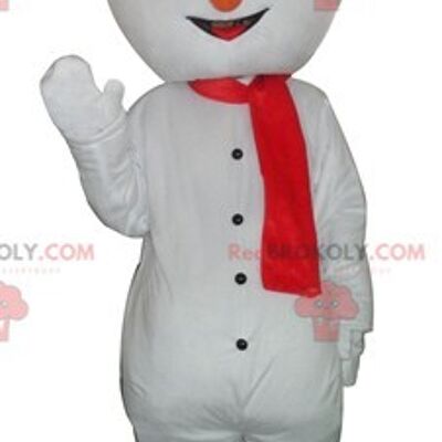 Goofy REDBROKOLY mascot dressed in Santa Claus outfit / REDBROKO_03882