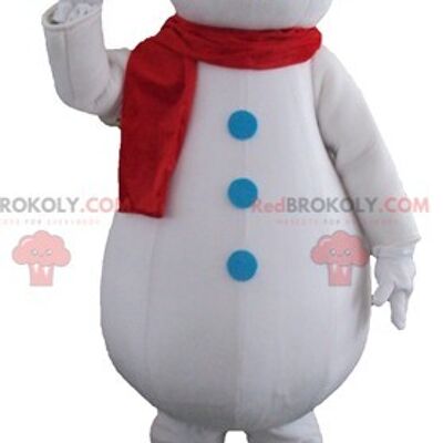 Riesiger und lächelnder Schneemann REDBROKOLY Maskottchen / REDBROKO_03883