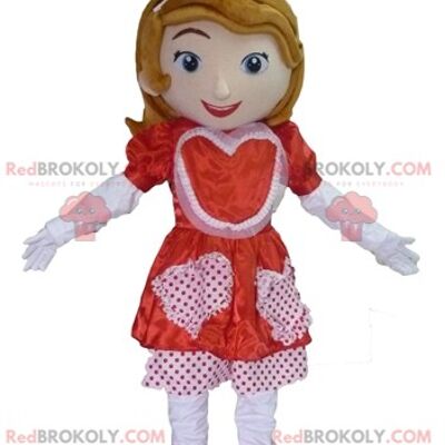 Mascotte della principessa REDBROKOLY con un vestito viola / REDBROKO_03934