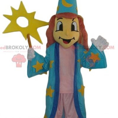 Little smiling fairy REDBROKOLY mascot with a pink dress / REDBROKO_03947
