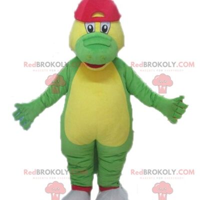 Very funny and colorful green and yellow crocodile REDBROKOLY mascot / REDBROKO_04041
