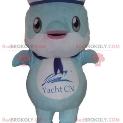 REDBROKOLY mascot big green and white dolphin fish / REDBROKO_04053