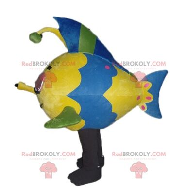 Mascotte de gros poisson bleu et blanc géant REDBROKOLY / REDBROKO_04069 3