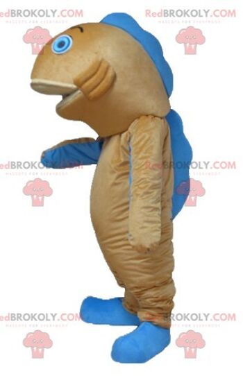 Très drôle de pieuvre bleue mascotte REDBROKOLY à pois / REDBROKO_04105