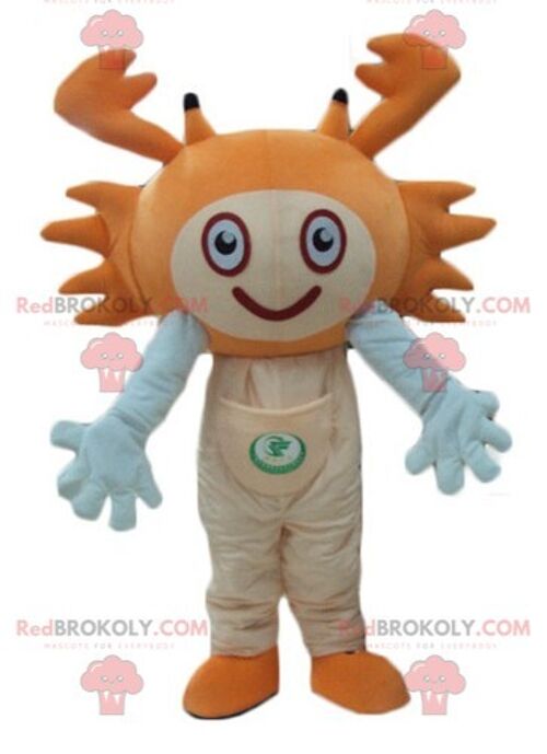 Orange and white crayfish giant lobster REDBROKOLY mascot / REDBROKO_04132