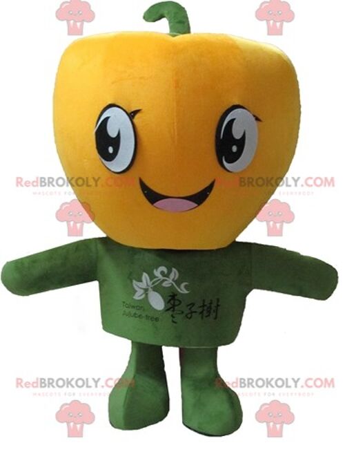Giant yellow and green corn cob REDBROKOLY mascot / REDBROKO_04144