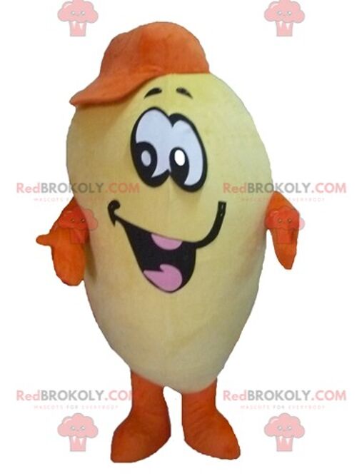 Giant yellow banana REDBROKOLY mascot with a red outfit / REDBROKO_04159