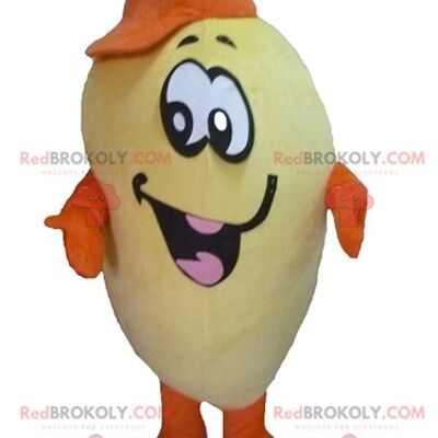 Mascota gigante de plátano amarillo REDBROKOLY con traje rojo / REDBROKO_04159