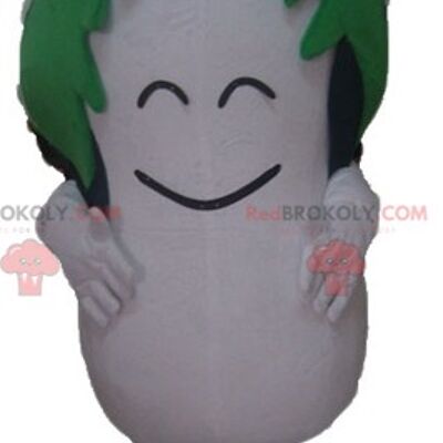 Giant orange and green corn cob REDBROKOLY mascot smiling / REDBROKO_04164