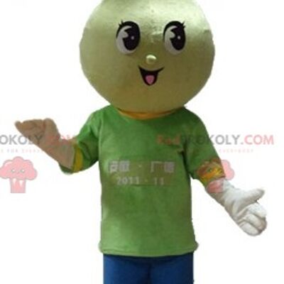 Giant green vegetable REDBROKOLY mascot with a brown slip / REDBROKO_04176