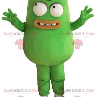 Giant green potato bean REDBROKOLY mascot with a red bow / REDBROKO_04205