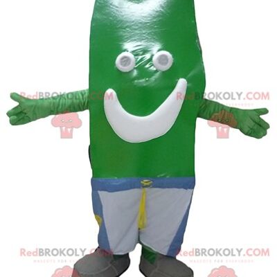 Girl REDBROKOLY mascot with giant green doll braids / REDBROKO_04228