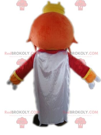 Mascotte de bonhomme de neige rose REDBROKOLY aux yeux bleus et un béret / REDBROKO_04237 2