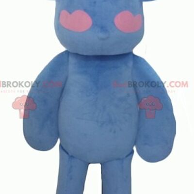 Oso de peluche rosa y blanco mascota REDBROKOLY con corazones / REDBROKO_04265