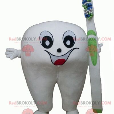 Mascotte de bonhomme de neige blanc géant REDBROKOLY tout rond et mignon / REDBROKO_04288