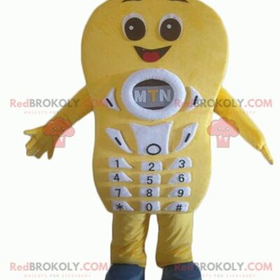 Gigante e sorridente cellulare giallo mascotte REDBROKOLY / REDBROKO_04303