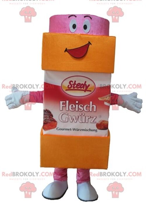 Yellow and pink icing sugar powdered sugar REDBROKOLY mascot / REDBROKO_04354