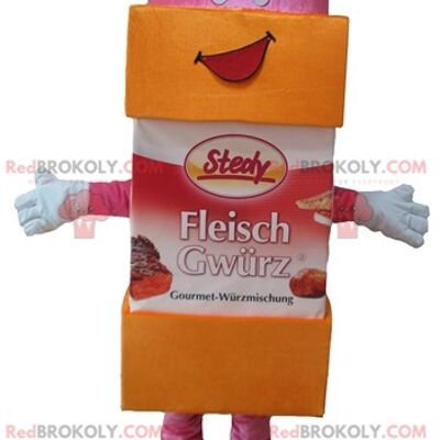 Mascotte de sucre glace jaune et rose en sucre glace REDBROKOLY / REDBROKO_04354