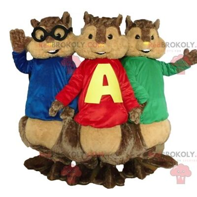 3 Eichhörnchen REDBROKOLY Maskottchen von Alvin und die Chipmunks / REDBROKO_04453