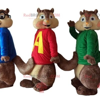 3 Eichhörnchen REDBROKOLY Maskottchen von Alvin und die Chipmunks / REDBROKO_04454