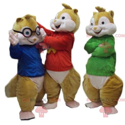 3 mascotte scoiattolo REDBROKOLY di Alvin and the Chipmunks / REDBROKO_04455