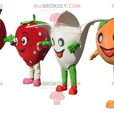 4 Teletubbies REDBROKOLY mascots, colorful characters from TV series / REDBROKO_04458
