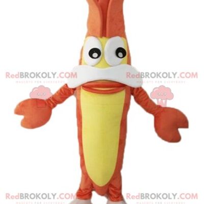 Gelber und orangefarbener fliegender Fisch REDBROKOLY Maskottchen / REDBROKO_04491