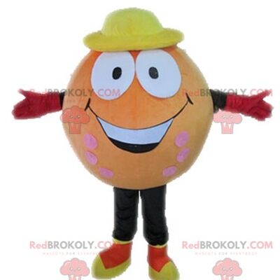 Giant orange REDBROKOLY mascot. Fruity dessert REDBROKOLY mascot / REDBROKO_04524