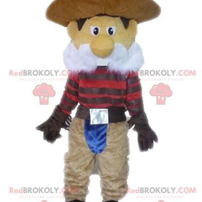 REDBROKOLY mascot boy in overalls. Child REDBROKOLY mascot / REDBROKO_04536