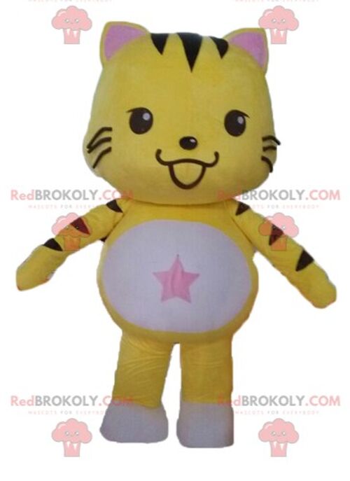 REDBROKOLY mascot yellow and black tiger. Feline REDBROKOLY mascot / REDBROKO_04548