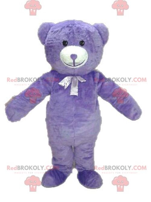Funny and colorful pink purple and blue butterfly REDBROKOLY mascot / REDBROKO_04584